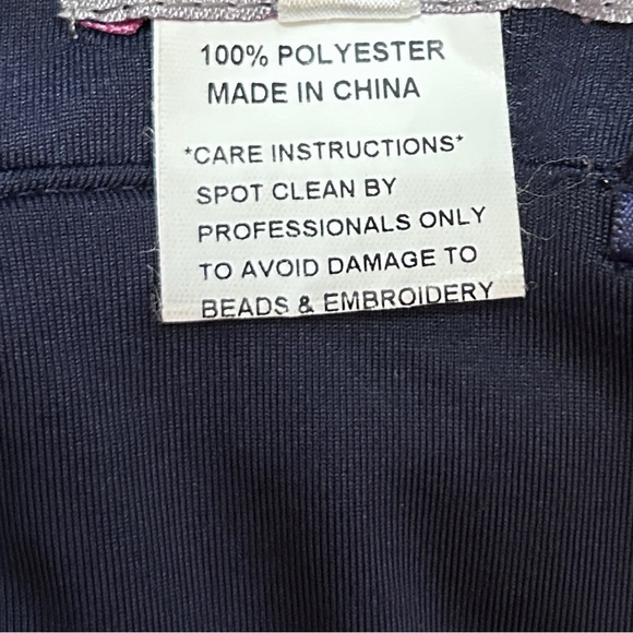 JOVANI Navy Blue Formal Dress sz 2 Halter Sleeveless Rhinestones Full Lengrh - Picture 12 of 14